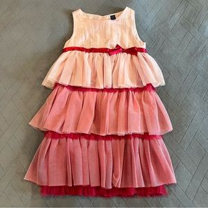 GAP Pink and Red Layered Kids Formal Dress